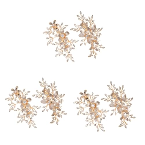 Épingles à cheveux de mariée Healeved en strass, 6 bijoux de tête floraux finition prestige