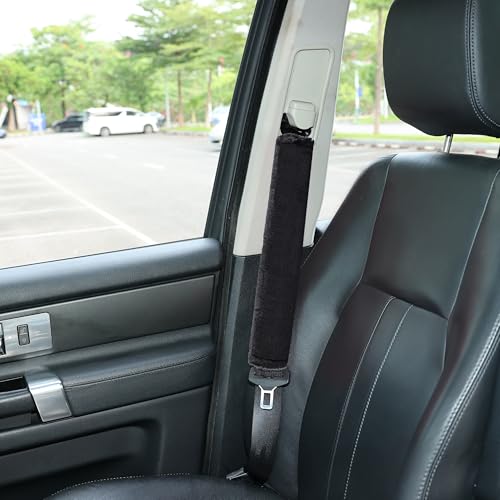 image for Amooca Soft Faux Fur Universal Fit Seatbelt Cover Car Truck SUV Airpla