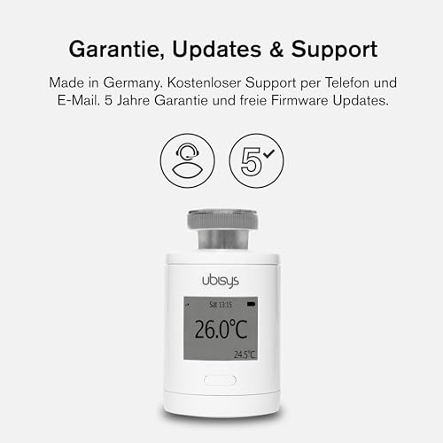 ubisys Zigbee Heizkörper-Thermostat H1: Smarte Funk-Heizungssteuerung zum Nachrüsten für eine Temperaturregelung per App – für mehr Komfort und Kosteneinsparung. Einfache Do-it-Yourself Installation.
