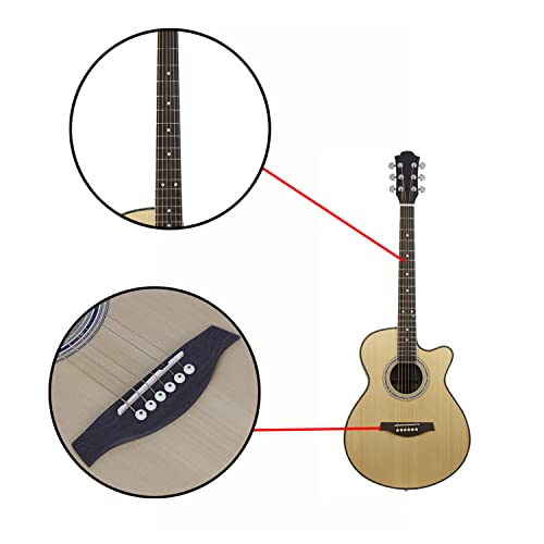 MEIeynt Épicéa Acoustic Acustica Guitar Cutaway pour Débutants Étudiants Enfants avec Kit Avancé Droitier, 40 Pouces… - Les Beatles, Paul McCartney, John Lennon, RIngo Starr, George Harrison MEIeynt Épicéa Acoustic Acustica Guitar Cutaway pour Débutants Étudiants Enfants avec Kit Avancé Droitier, 40 Pouces… – Image 5