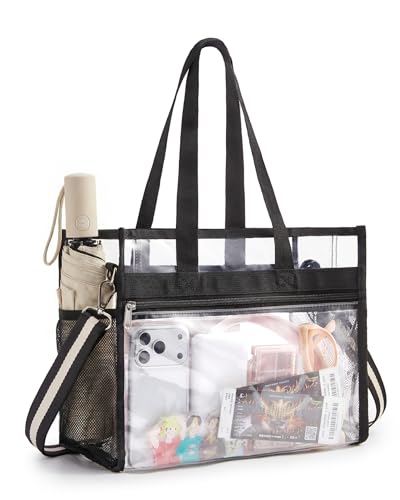 Image of Missnine Clear Bag for Stadium Events, 12x6x12 Approved Clear Tote Bag for Women
