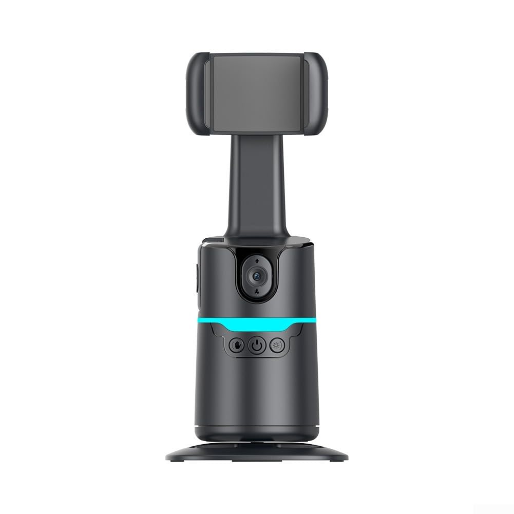 AugustknowU Auto Face Tracking Tripod 360° Rotating Auto Tracking Phone Stand, Smart Phone Stand with Gesture Recognition for Live Video Recording(Black)