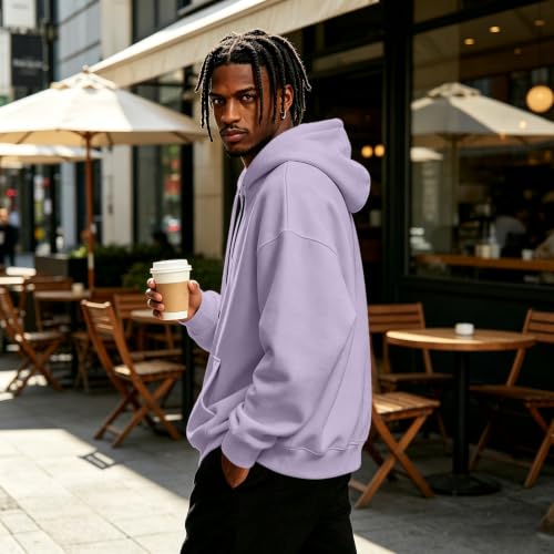 Fleece Hoodie Men Quarter Zip Fleece Lined 1/4 Zip Pullover Kangaroo Pocket - image 5
