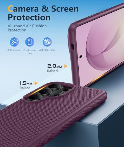 Image of FNTCASE for Samsung Galaxy S26 Ultra Case: Military Grade Drop Protection, 14ft Drop Tested, Screen Protector Included, Anti-Slip Anti-Fingerprint TPU Shockproof Phone Case Cover (Burgundy)