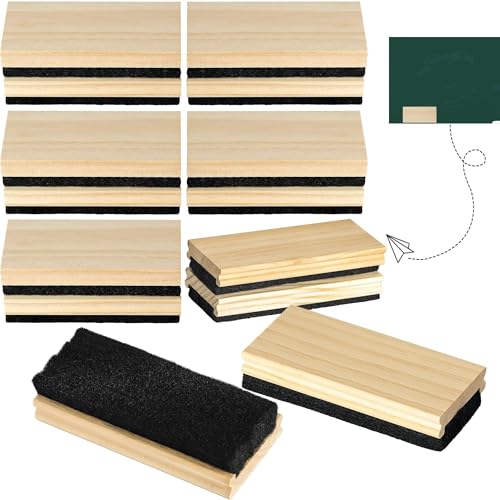 8 PCS Chalkboard Eraser Wooden Pine Felt Chalk Cleaner Duster Blackboard Whiteboard Office Home for Teachers Educators Engravable DIY Gift WP0708 image 1