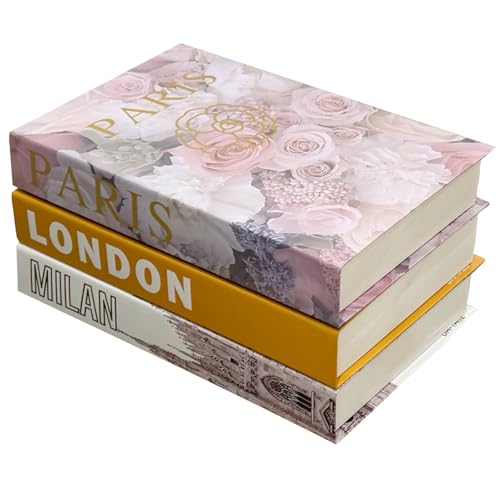 Lot de 3 faux livres tendance pour décoration d'intérieur moderne