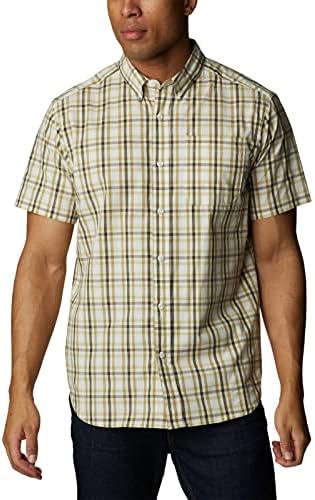 Columbia Men's Rapid Rivers II Short Sleeve Shirt - City Grey Multi Plaid Button-Down, 4X Size