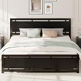 LIKIMIO California King Bed Frame with Headboard and Footboard, Metal Strong Supports, Easy Assembly, Noise-Free, No Box Spring Needed, Black