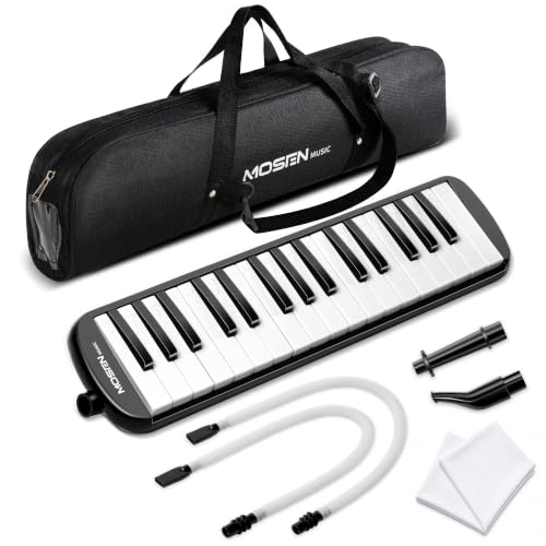 MOSEN 32-Key Black Melodica, Non-Toxic ABS Bronze Reeds for Teens Beginners