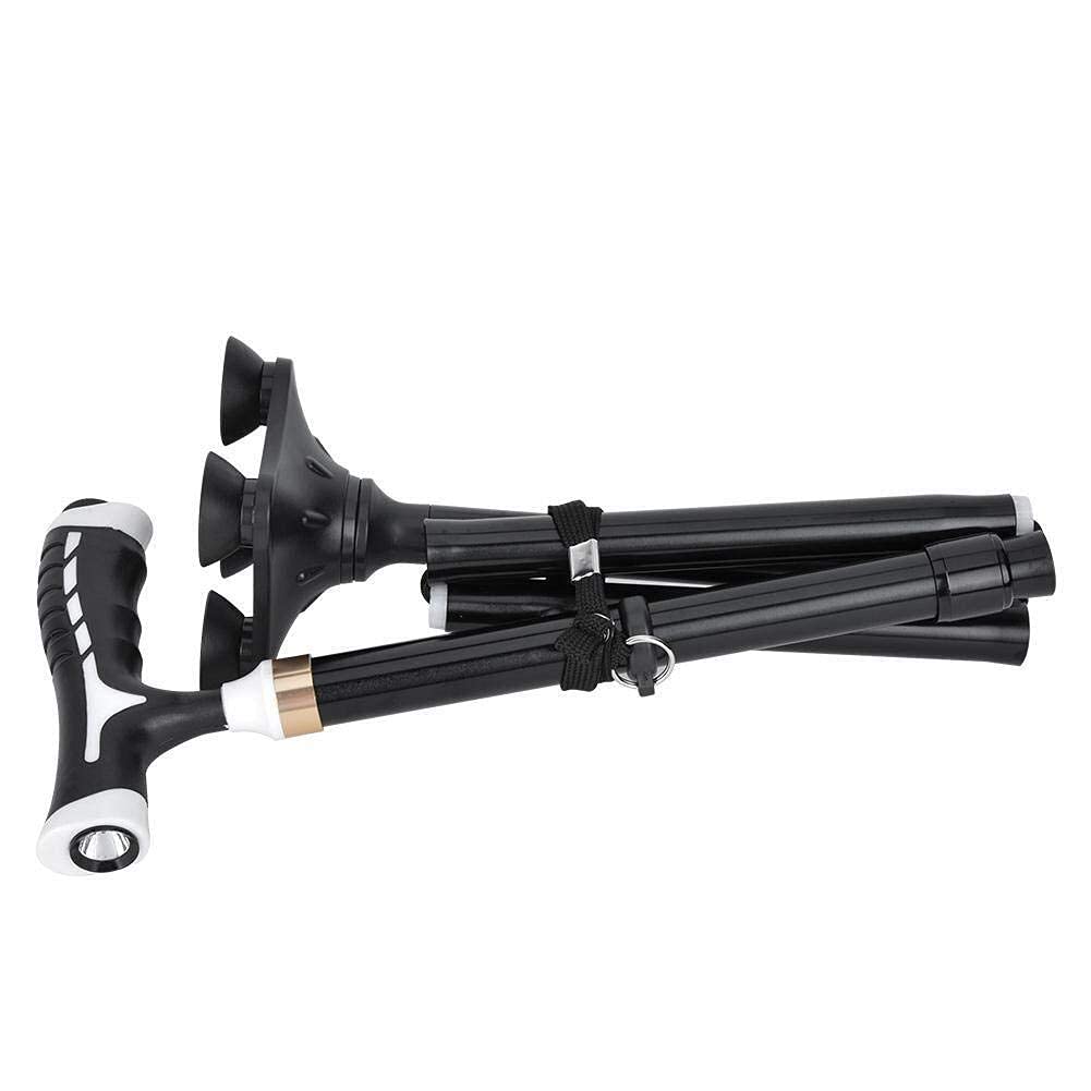 Muletas Ajustables, Bastones Plegables Ajustables y Bastones, con luz LED, Mango de Esponja, rotación Libre de 360 ​​°, para Hombres y Mujeres Familiares Present
