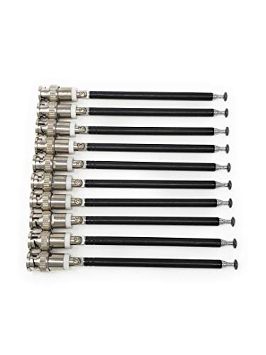 10 PCS Telescopic Antenna BNC Connector for Radio Scanner/VHF/UHF/Sound Systems