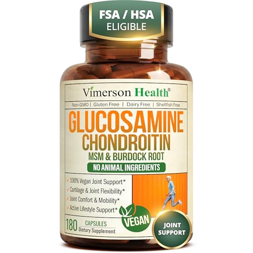 Image of Vegan Glucosamine Chondroitin MSM Joint Supplements for Women & Men 180 Ct