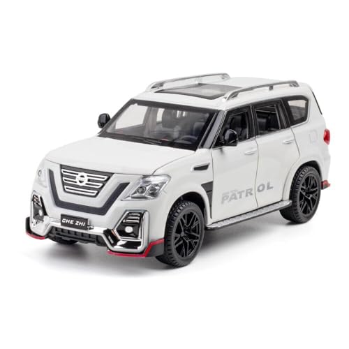 Image of Invite Enterprise Exclusive Alloy Metal Pull Back Die-Cast Car 1:24 Big Nisan Petrol Diecast Metal Pullback Toy Car With Openable Doors, Light Music Boys Gifts Toys For Kids(1:24 Petrol - White)