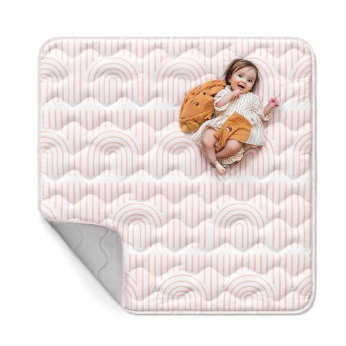 Mallify Baby Play Mat 50'x50', Non-Slip Baby Mat for Floor, Soft Thicker Playpen Mat, Portable Playmat, Crawling Mat for Infants, Babies, Toddlers, Activity Mat, Pink
