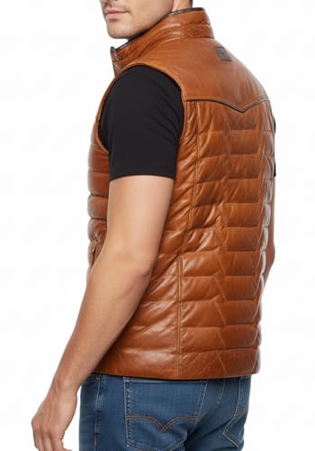 Image of Motorcycle Leather Vest For Men - Tactical Combat Military Style Sleeveless Biker Club Riding Outdoor Waistcoats