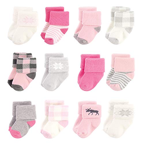 Image of Hudson Baby baby-girls Cotton Rich Newborn and Terry Socks