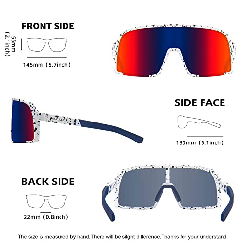Image of MAXJULI Polarized Sunglasses for Men Women, Windproof Outdoor Sports Cycling Running UV400 Protection Sun Glasses 8121