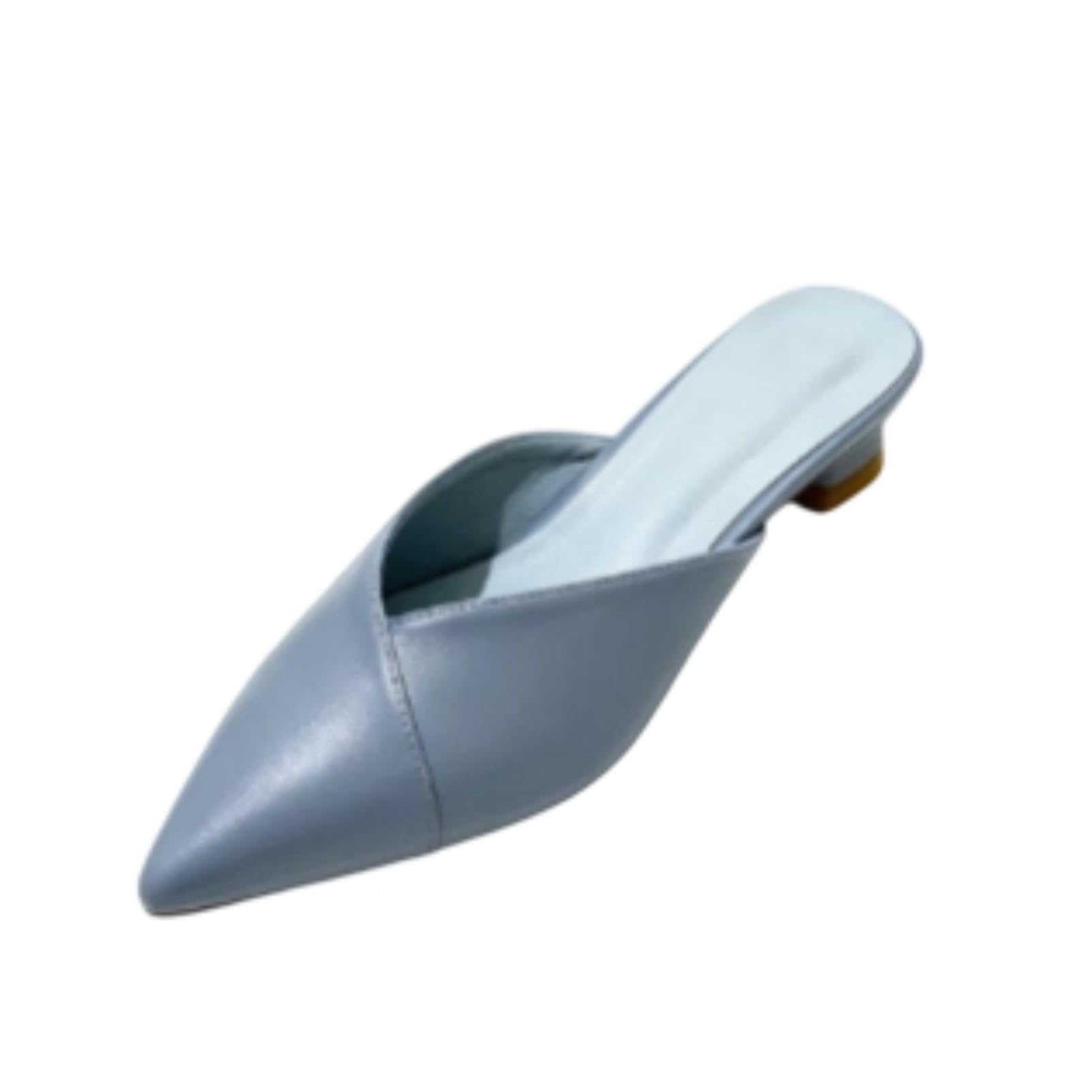 Generico Scarpe da Donna Mule con Slingback E Punta Appuntita | Scarpe Da Vestito Da Ufficio Con Taglio A V, Scivolare Su Sandali Estivi, Tacchi Bassi A Cilindro Sandali Casual