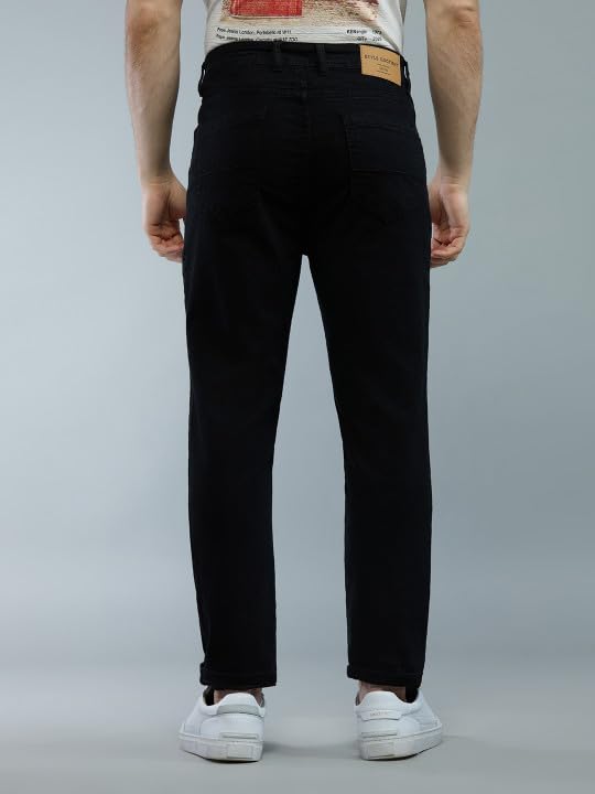 Image of Style Quotient Men Dark Blue Regular Fit Mid Rise Stretchable Jeans