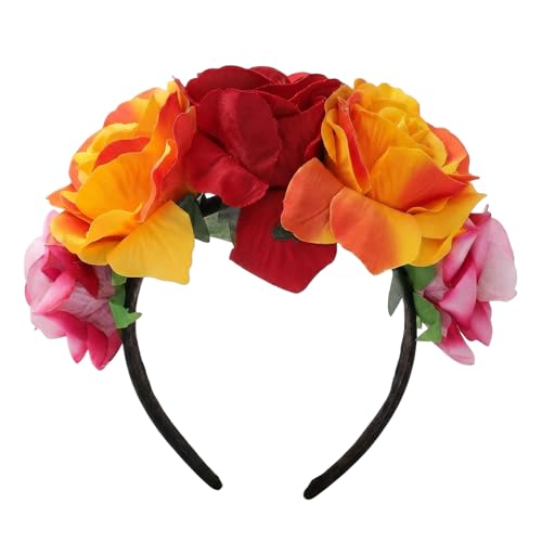 UPSTORE Serre-tête mexicain à fleurs pour Halloween, cosplay, carnaval, fête costumée
