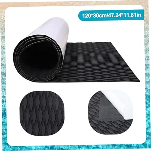 Tampon de traction de planche surf EVA noir mat résistant 47x12 pouces - 5