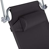 2er Set Sonnenliege mit Dach klappbare Strandliege Gartenliege mit Kissen Sonnendach verstellbar - 5