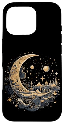 Galaxy Night Sky Moon Lunar Stars Love X}zP[X iPhone 16 Pro p