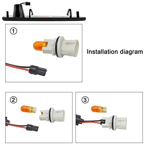 4pcs Smoked Lens Amber/Red Front Rear LED Side Marker Light Kits for Chevrolet Chevy Corvette C6 2005 2006 2007 2008 2009 2010 2011 2012 2013 192-SMD LED Turn Signal Sidemarker Lamps Replacement