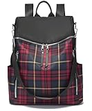 zhongningyifeng Mochila para mujer impermeable, de nailon, ligera, moderna, informal, de viaje, bolso de día (red, large)