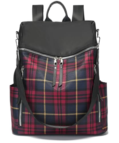 zhongningyifeng Women Backpack Purse Waterproof Rucksack Lightweight Fashion Casual Travel Ladies Shoulder Bag Daypack (red, Large)