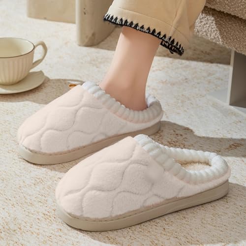 Women's Fleece Lined Indoor Slippers Cozy Winter Warm Soft Comfortable Slip On Home Footwear For Her3