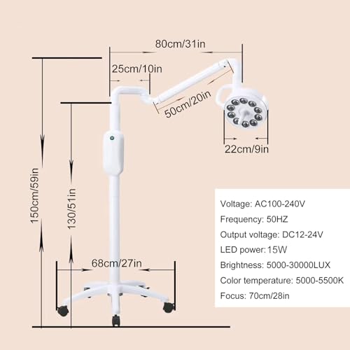 Lampa Do Badania Na Statywie Podłogowym, Mobilna Lampa Bezcieniowa Led, Lampa Stomatologiczna Do Jamy Ustnej, Lampa Chirurgiczna, Lampa Do Badania Ginekolo