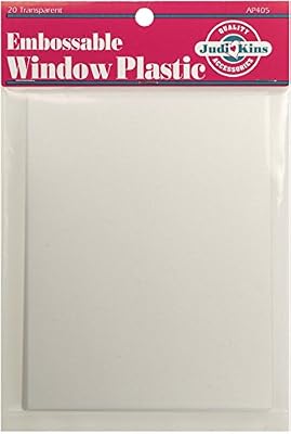 Judikins Embossable Window Plastic Sheets, 4.25-Inch x 5.5-Inch, Clear, 20-Pack