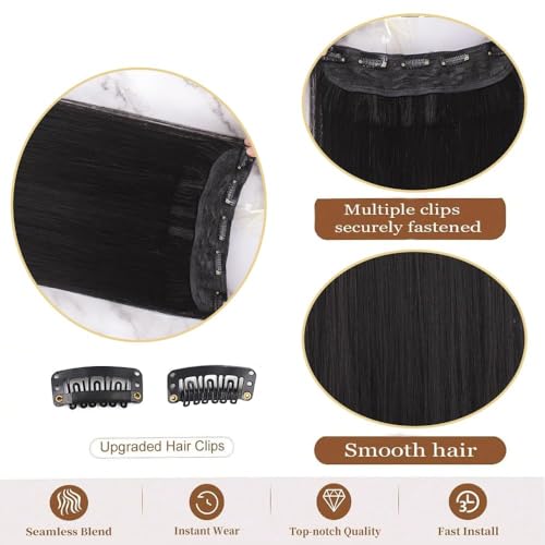 Image of Artifice 5 Clips 32 INCH Curly Wavy Hair Extensions for Women Natural Soft Clip on Synthetic Thick Hairs Style for Any Event for Girls Natural Dark Brown