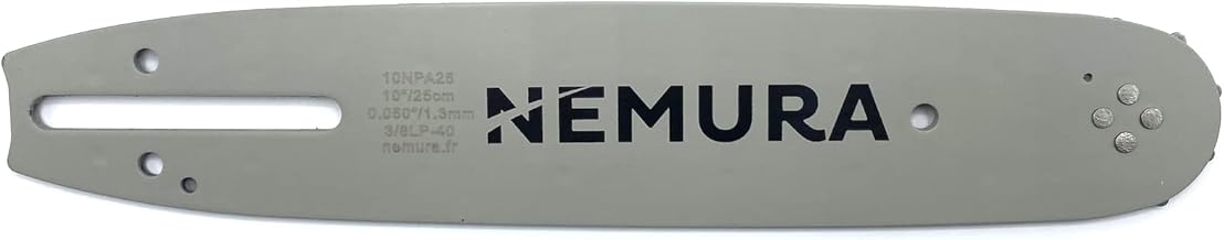 Nemura Guide Chaîne Tronçonneuse - Coupe de 25 cm - 40 Maillons Entraîneurs - Pas de 3/8" LP - Jauge de 1,3 mm - Pièces Détachées Outillage Jardin - Marque Française