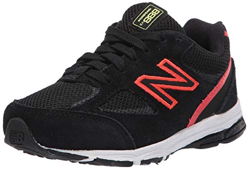 New Balance Kid's 888 V2 Lace-up Running Shoe, Black/Neo Flame, 2 X-Wide Infant
