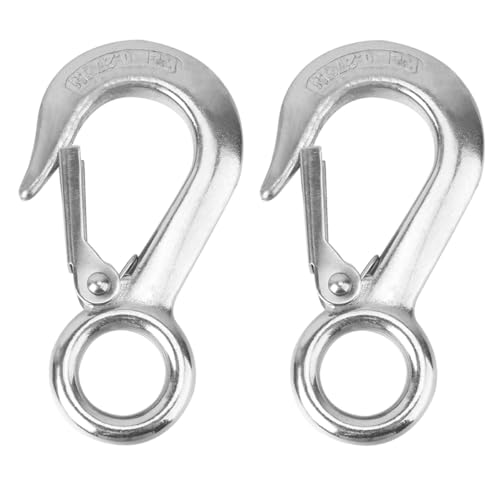 Luxshiny Gancho de Elevación Pesado de Acero Inoxidable Orificio Grande para Colgar Objetos Pesados, Fácil Instalación Rebabas, Paquete de 2 Piezas para Grúas y Cestas