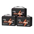 LiTime (3 Pack) 12V 100Ah TM LiFePO4 Lithium Battery with Low Temp Protection, Group 31 Lithium Battery, Buit in 100A BMS, Up to 15000 Deep Cycles, Perfect for Trolling Motors, Marine, Boat, Solar etc