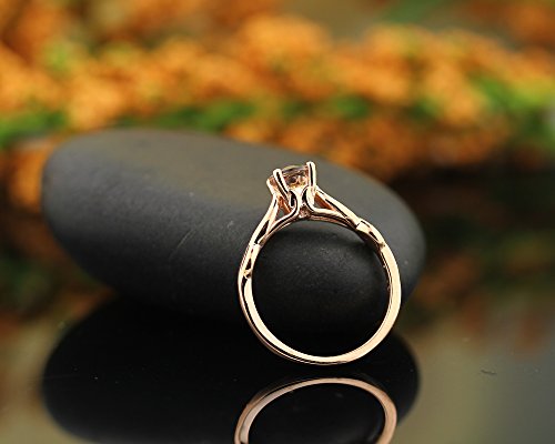 Natural Morganite Infinity Style Solitaire Engagement Ring in 10K Rose Gold3
