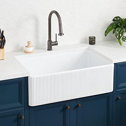 Signature Hardware 483517 Easley 33" Farmhouse Single Basin Fireclay Kitchen Sink