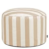 Icon Milano Kyoto Tabouret, Pouf Exterieur, Pouf Repose Pieds avec Remplissage, Jardin, Exterieur, Meuble Salon, Decoration Chambre, Bande Taupe