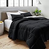 Bare Home Duvet Insert Double Size - Premium 1800 Ultra-Soft Duvet Insert - 6.4 TOG - All Season Warmth Quilt - Comforter Set with 2 Pillowcases (Double, Black)