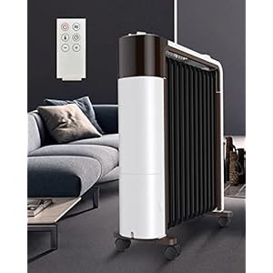 Oliegevulde radiator Draagbare elektrische verwarming met digitale thermostaat, 24 uur timer en afstandsbediening, 1000W/1200W/2200W verwarming voor volledige kamer binnen