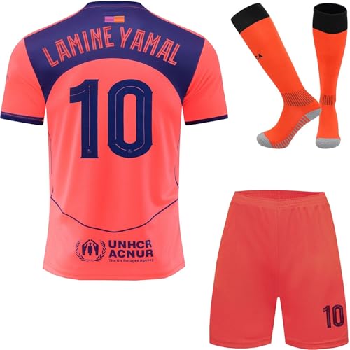 DMDMK Barcelona Yamal #10 2025/2026 Dritte Trikot Shorts und Socken Kinder und Jugend Größe (Dritte 28 (10-11 Jahre))