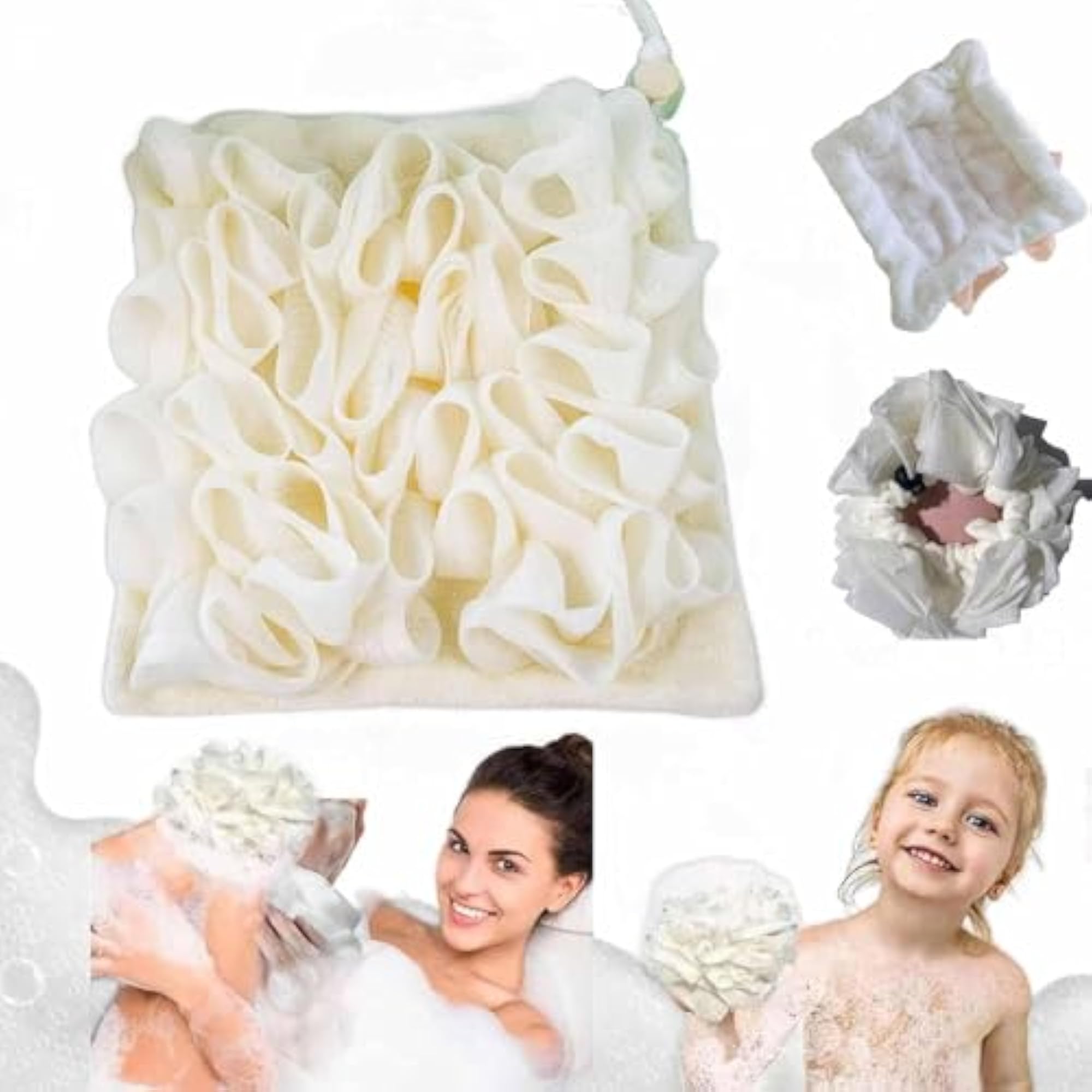 Washcloth Loofah Combo 2-in-1 for Exfoliation