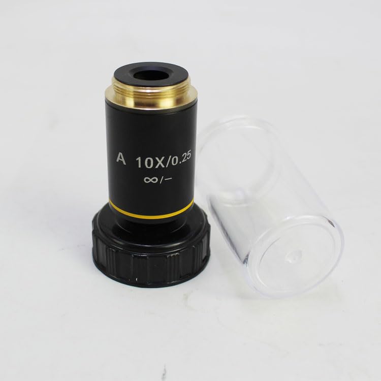 195 Lente del microscopio 4X10X20X40X 60X100X Piano infinito Lente acromatica Obiettivo Microscopio biologico Parti e accessori (Color : 10X)