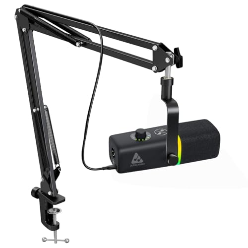 Image of Audio Array AM-C45 XLR /USB Pro RGB Dynamic Microphone Kit | 192kHz /24bit Studio Quality Output | Volume Control, Mute and Noise Cancellation | Realtime Monitoring for Streaming, Gaming & podcasting