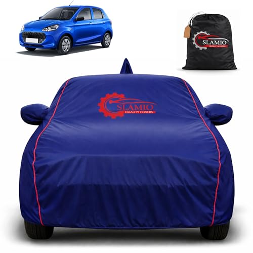 Image of Car Cover for Maruti Suzuki Alto K10 2022-2026 |100% Waterproof Heavy-Duty 3-Layer Car Body Cover |All-Weather Rain, UV, Heat & Dust Protection |Custom Fit |Mirror & Antenna Pockets |Navy Blue