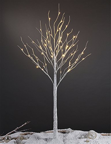 Image of LIGHTSHARE 6 Feet Birch Tree, 72 LED Lights, Warm White, for Home, Festival, Party, and Christmas Decoration, Indoor and Outdoor Use
