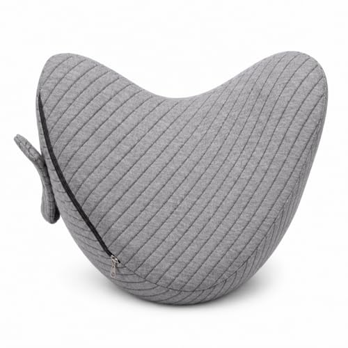 Image of HOMBOX Knee Pillow for Side Sleeper, Memory Foam, Sciatica and Hip Pain Relief, Ergonomic Design, Washable Cover, Grey, Pack of 1 (DIL Shape)